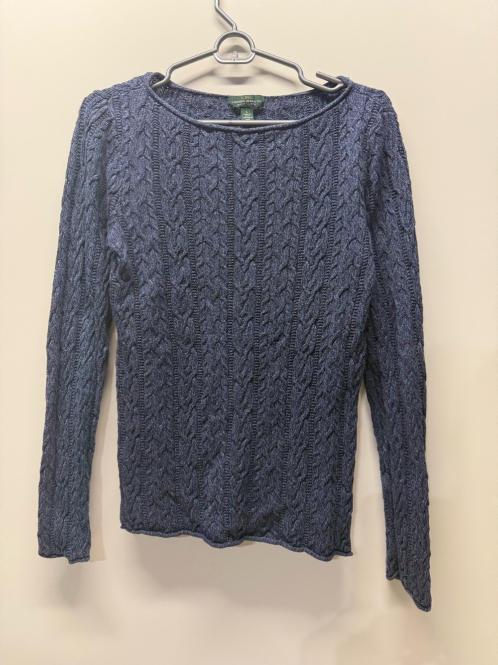 Ralph Lauren Navy Blue Cable Knit Sweater - Lauren Jeans Co.
